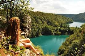 Hippie girl in nature